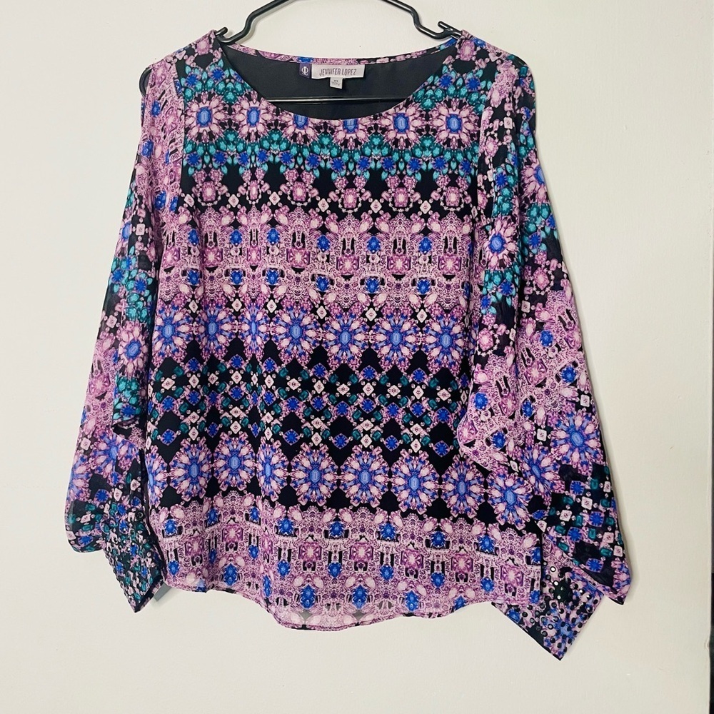Jennifer Lopez Multicolor Patterned Blouse